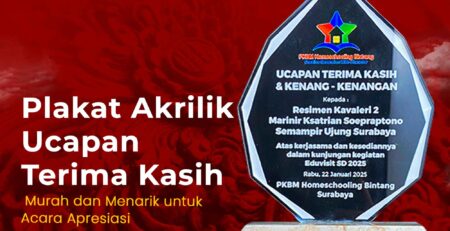 Plakat Akrilik Ucapan Terima Kasih | Apresiasi Elegan & Berkesan