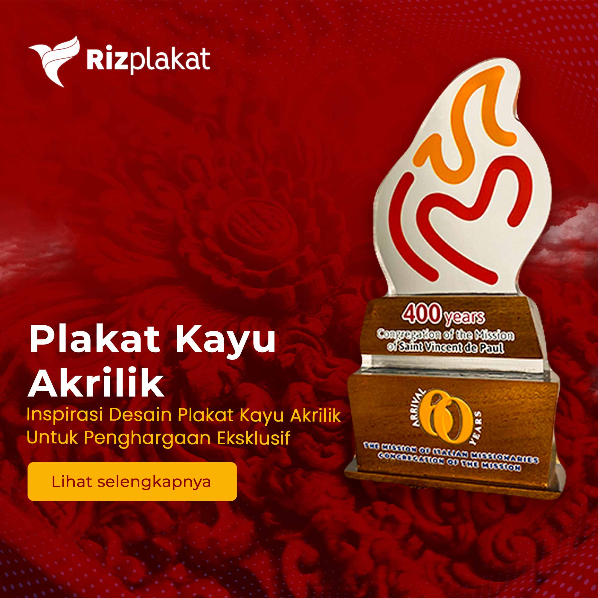 plakat kayu akrilik