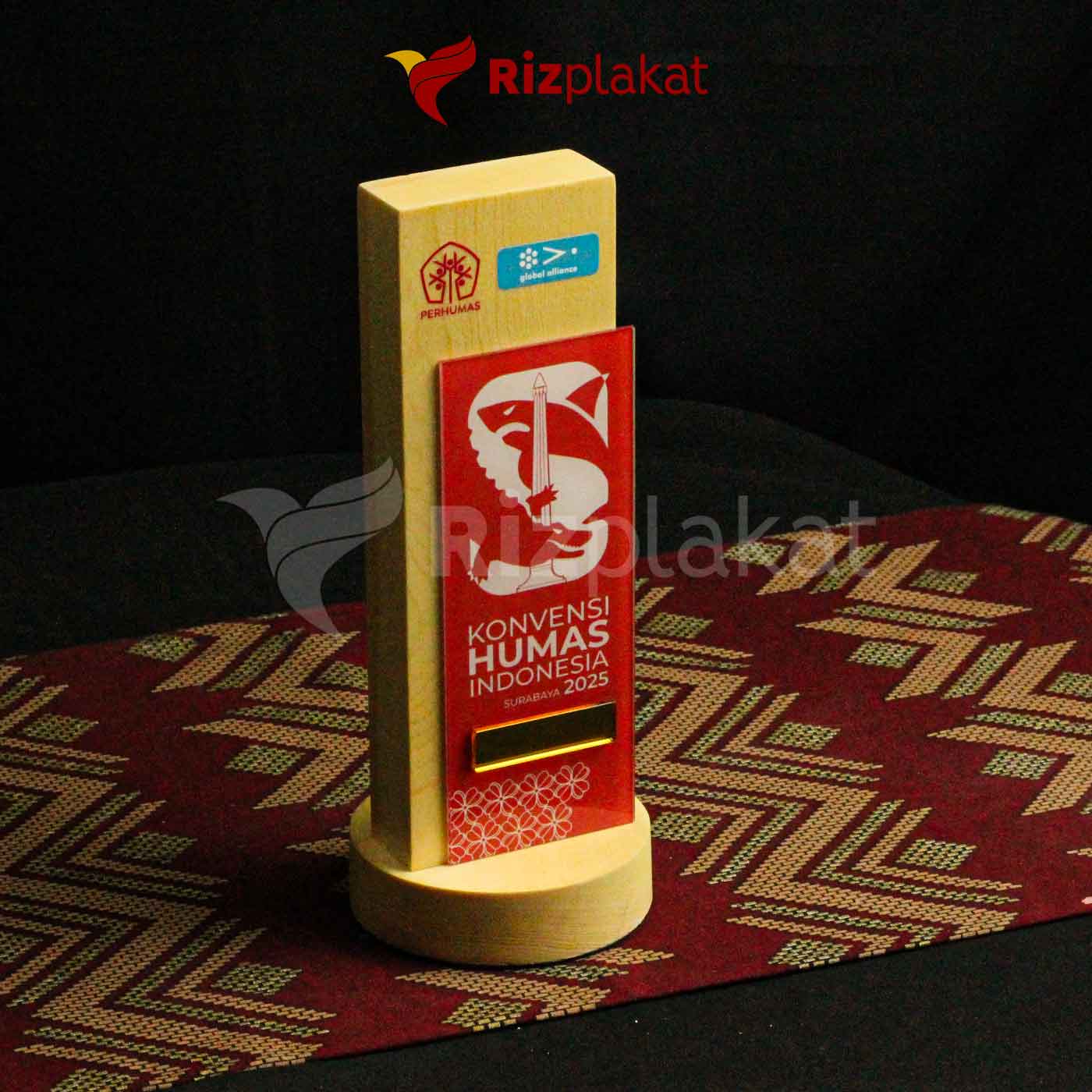 Plakat Kayu Akrilik Konvensi Humas Indonesia Custom Award