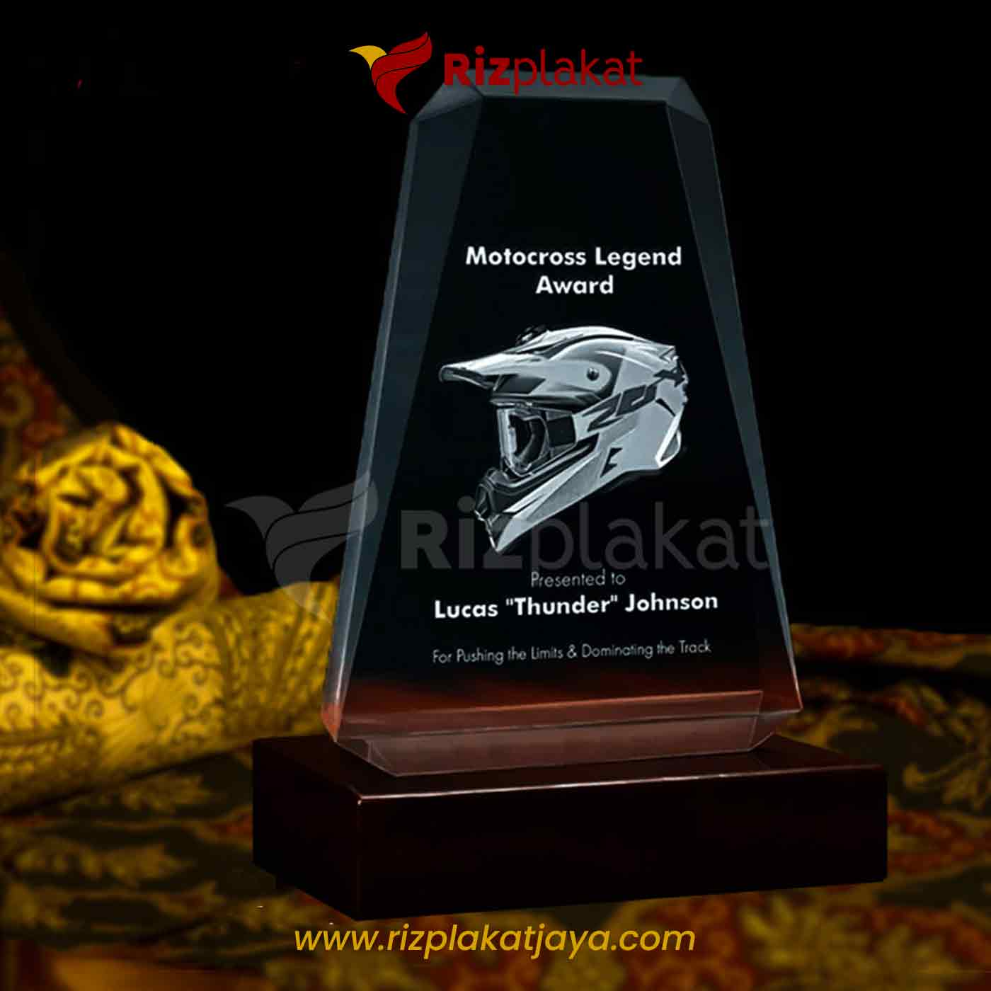 Plakat Penghargaan Kristal Eksklusif Motocross Award Premium