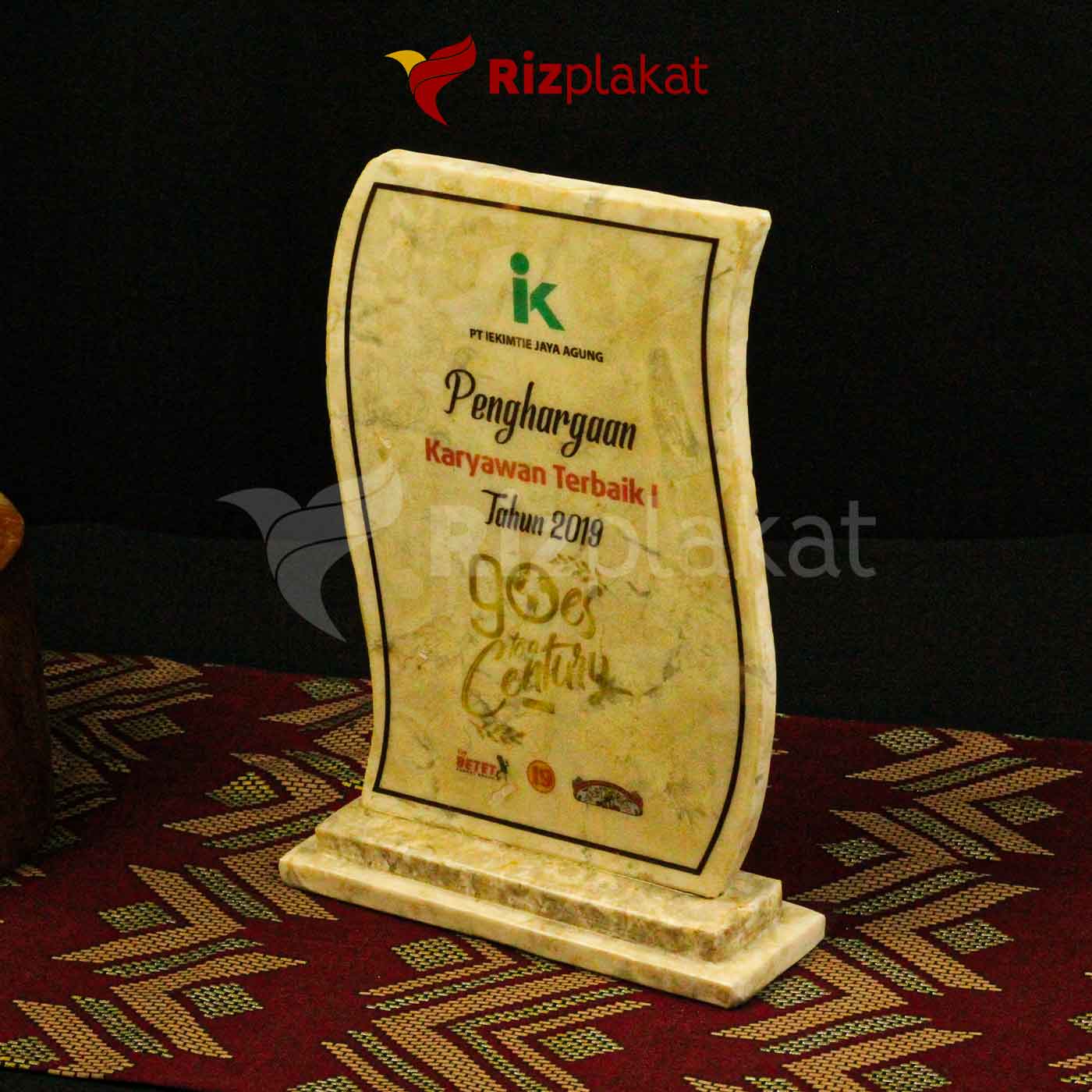 Plakat Penghargaan Marmer Custom Corporate Award & Employee Appreciation